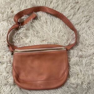 Clare V. Leather Fanny Pack Belt Bag in pink